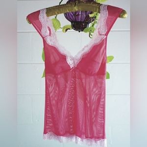Gapbody Pink soft comfy mesh lace camisole cami tank top M cy
